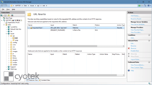 The imported configuration The imported configuration